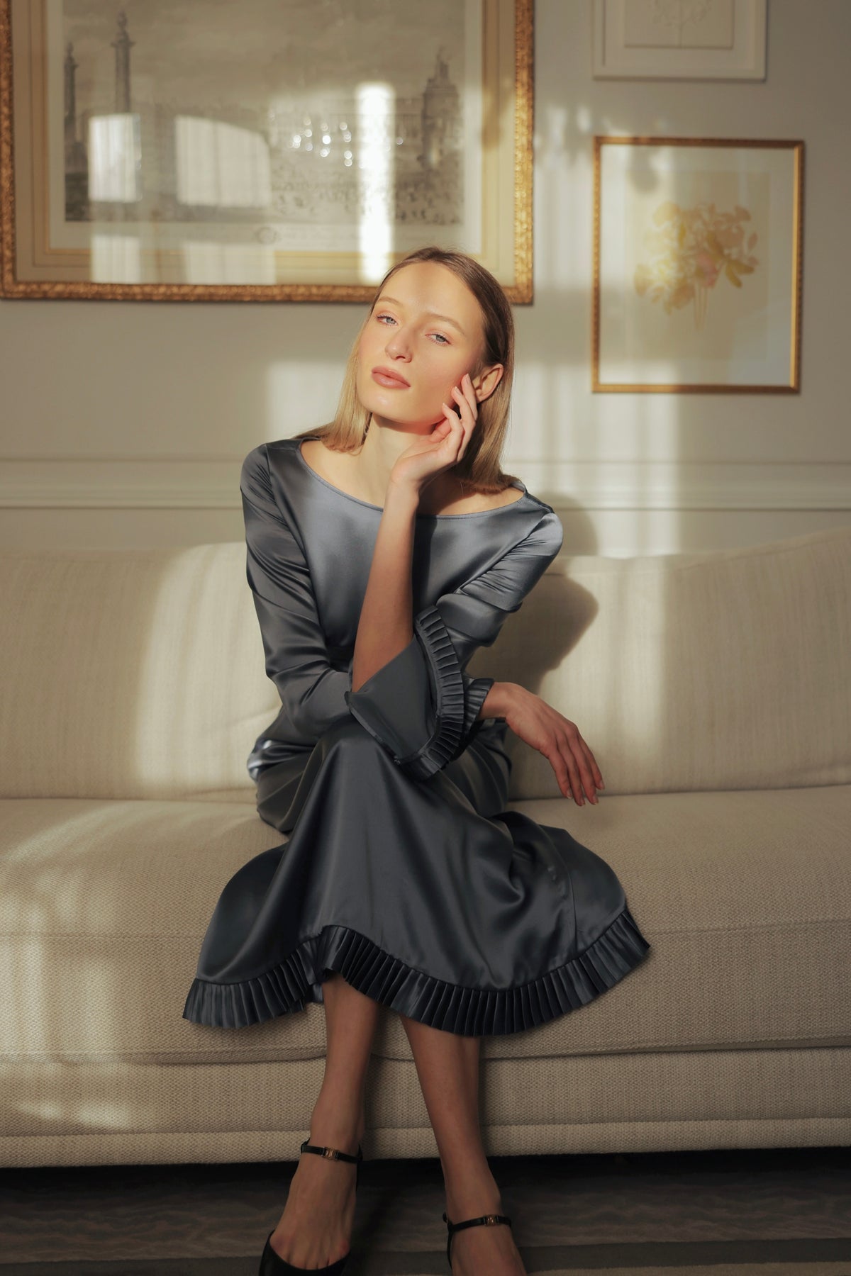 Premiere Galaxy Silk Long Dress