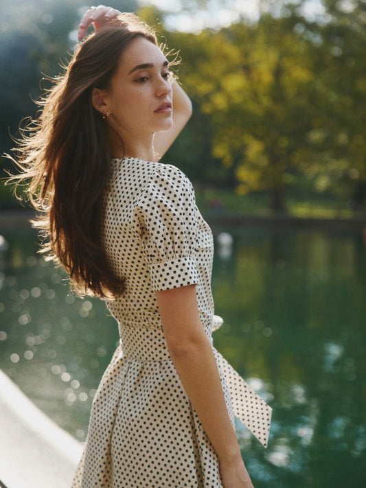 Premiere Polka Dot Knee Length Dress