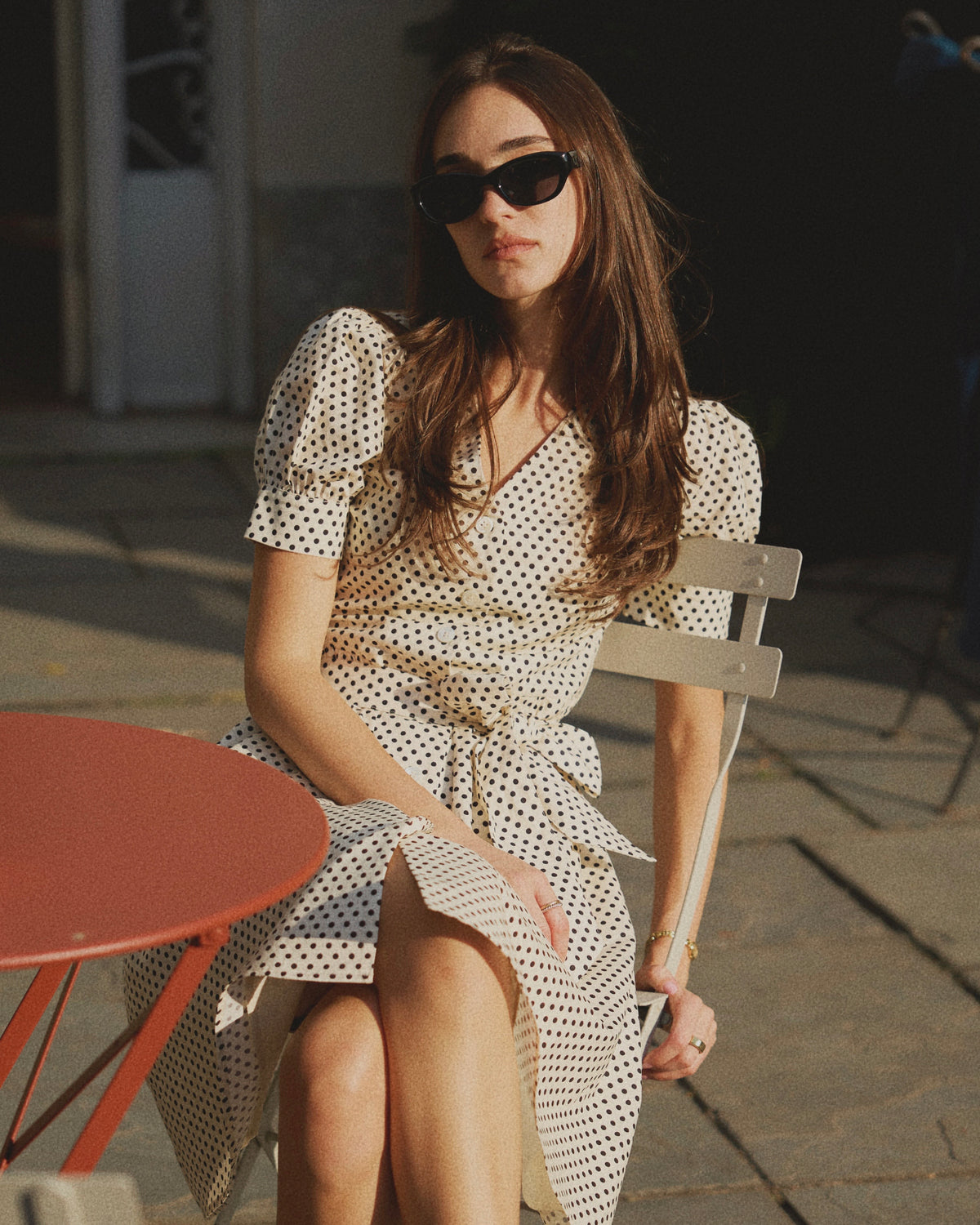 Premiere Polka Dot Knee Length Dress