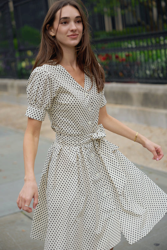 Premiere Polka Dot Knee Length Dress