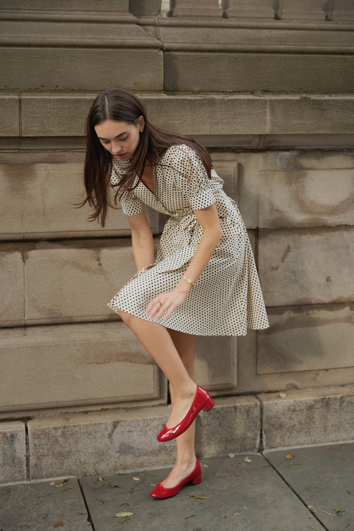 Robe mi-longue à pois Première