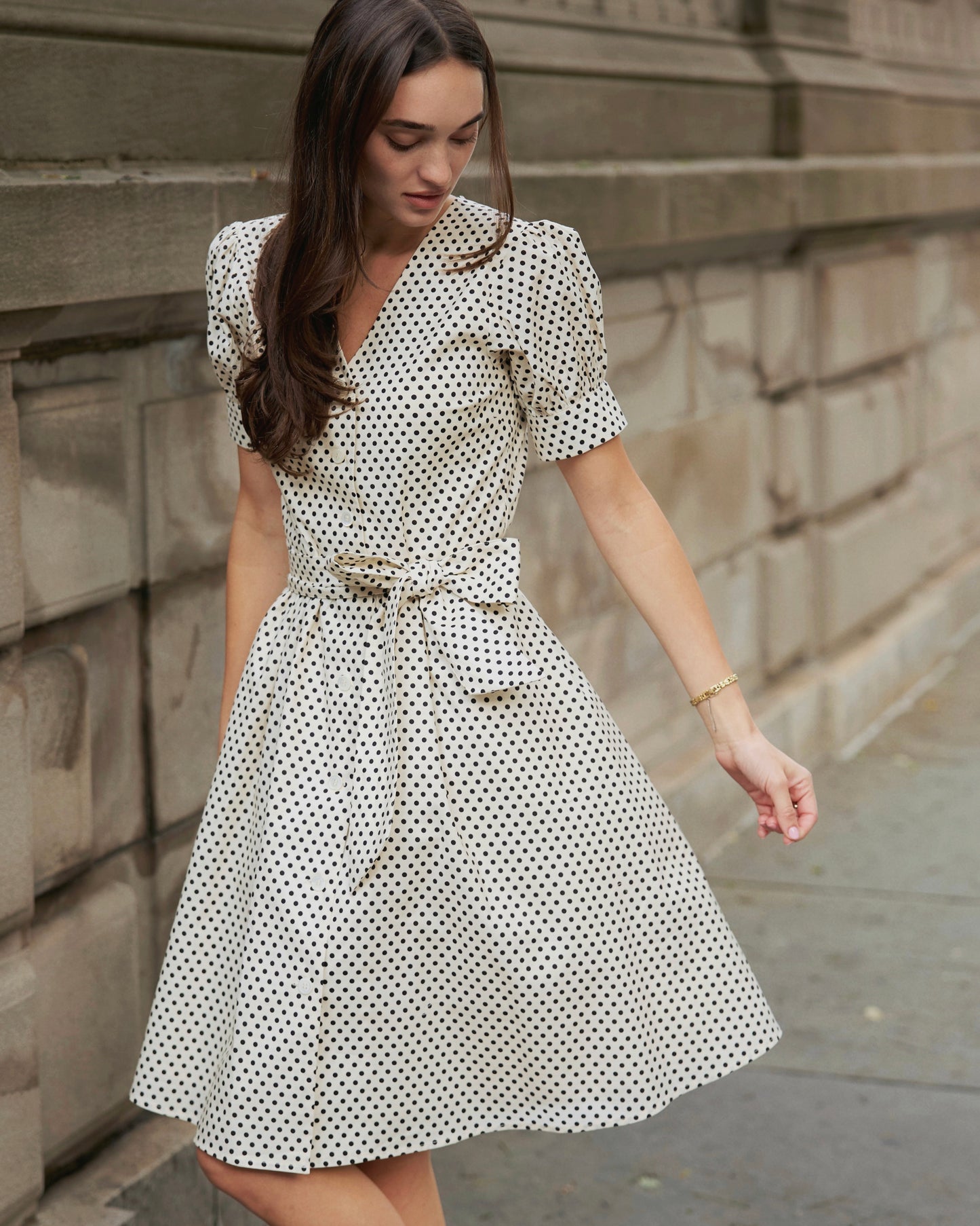 Robe mi-longue à pois Première